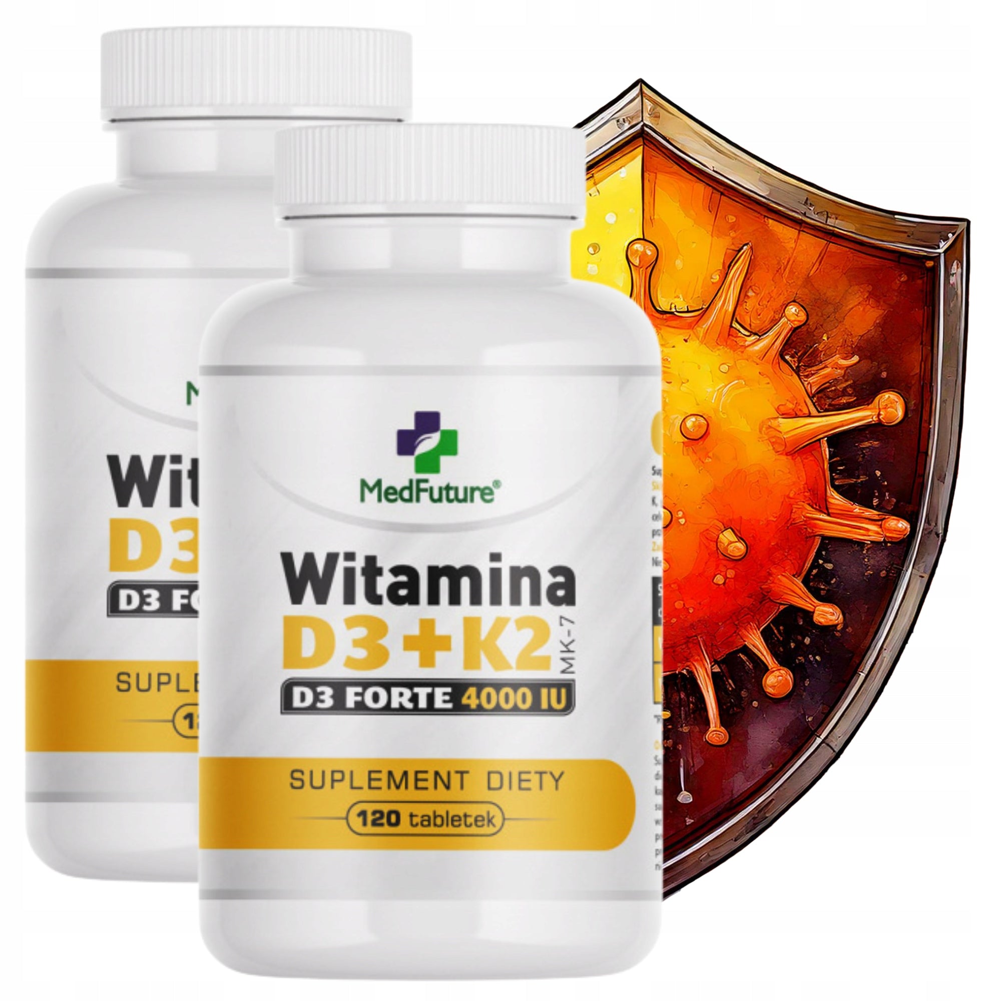 VITAMIN D3 4000IU + K2 MK-7 100 mcg 2 x120 tablets