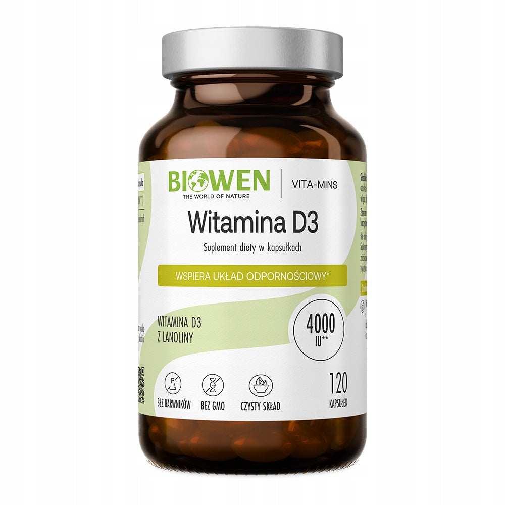 VITAMIN D3 FROM LANOLIN 120CAPS - BIOWEN Packaging status original