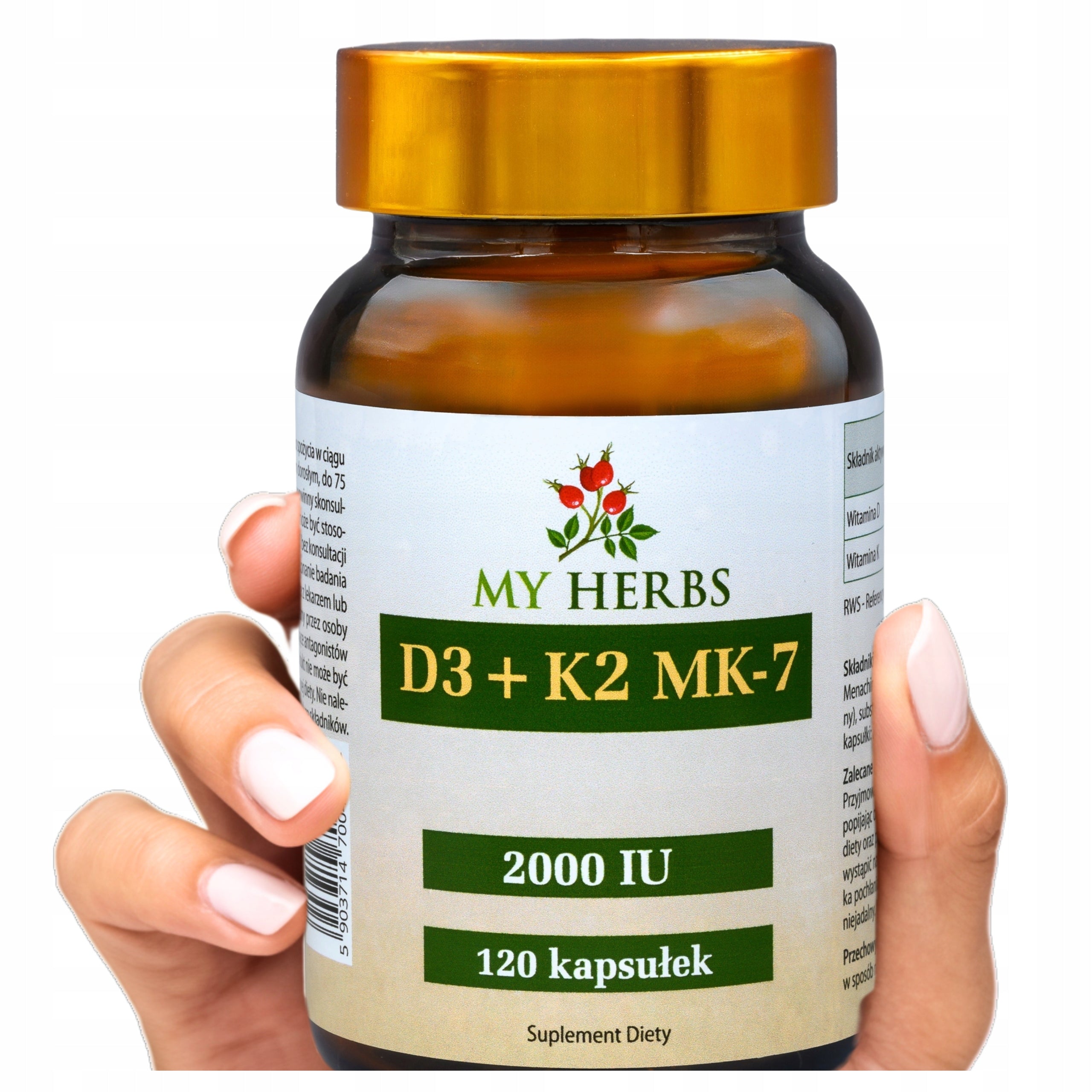 VITAMIN D3 + K2 MK-7 120 capsules HEALTHY BONES