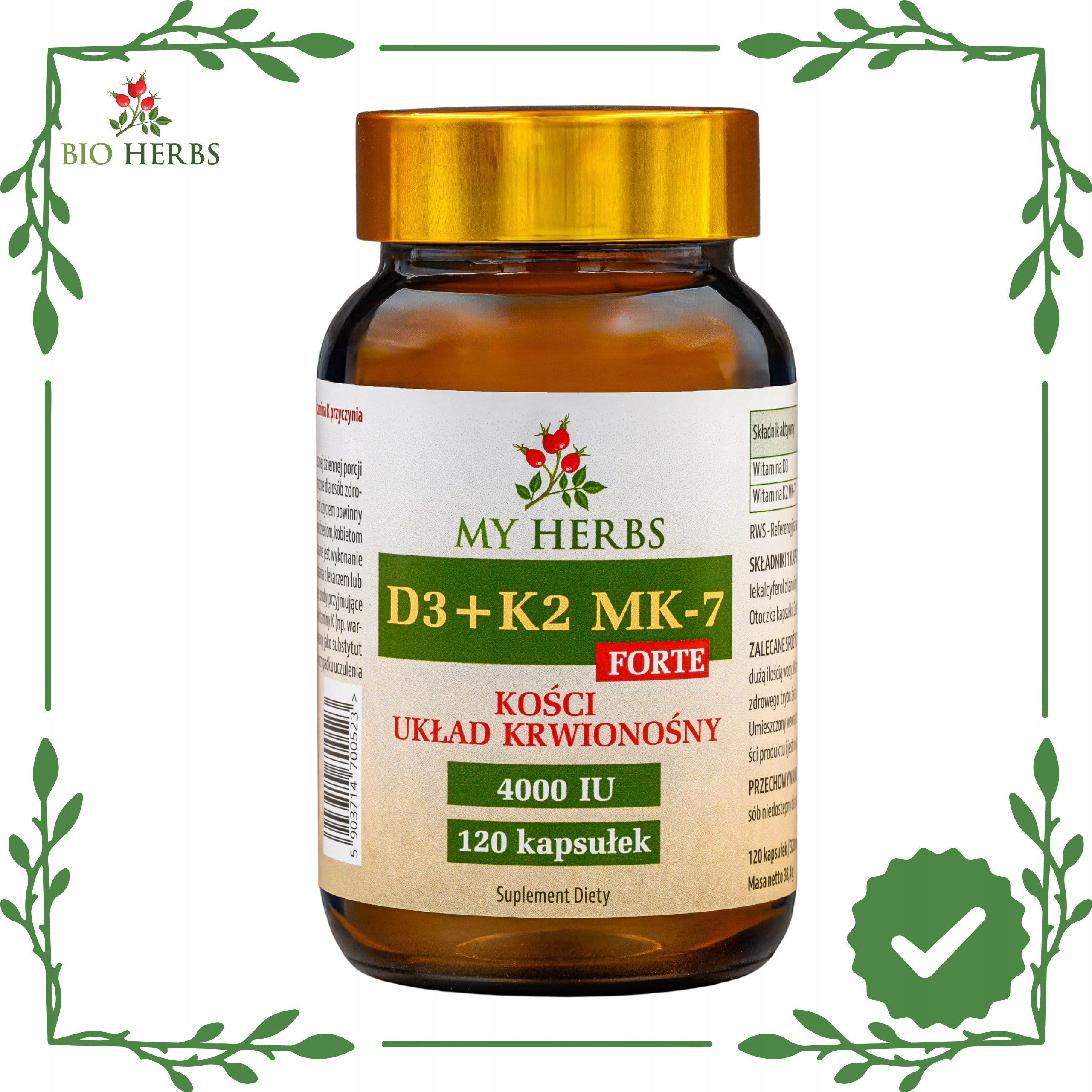 VITAMIN D3 + K2 MK-7 FORTE 4000IU IMMUNITY, HEART, BONES, TEETH Medical device no