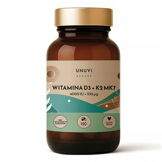 VITAMIN D3 + K2 MK7 4000 IU FORTE FOR RESISTANCE Heart Bone 120 kaps UNUVI Expiration date at least 1 year from the date of purchase