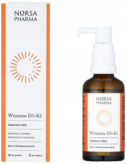 VITAMIN D3+K2 natural pure BONE RESISTANCE Norsa Pharma 50 ml Brand Norsa Pharma