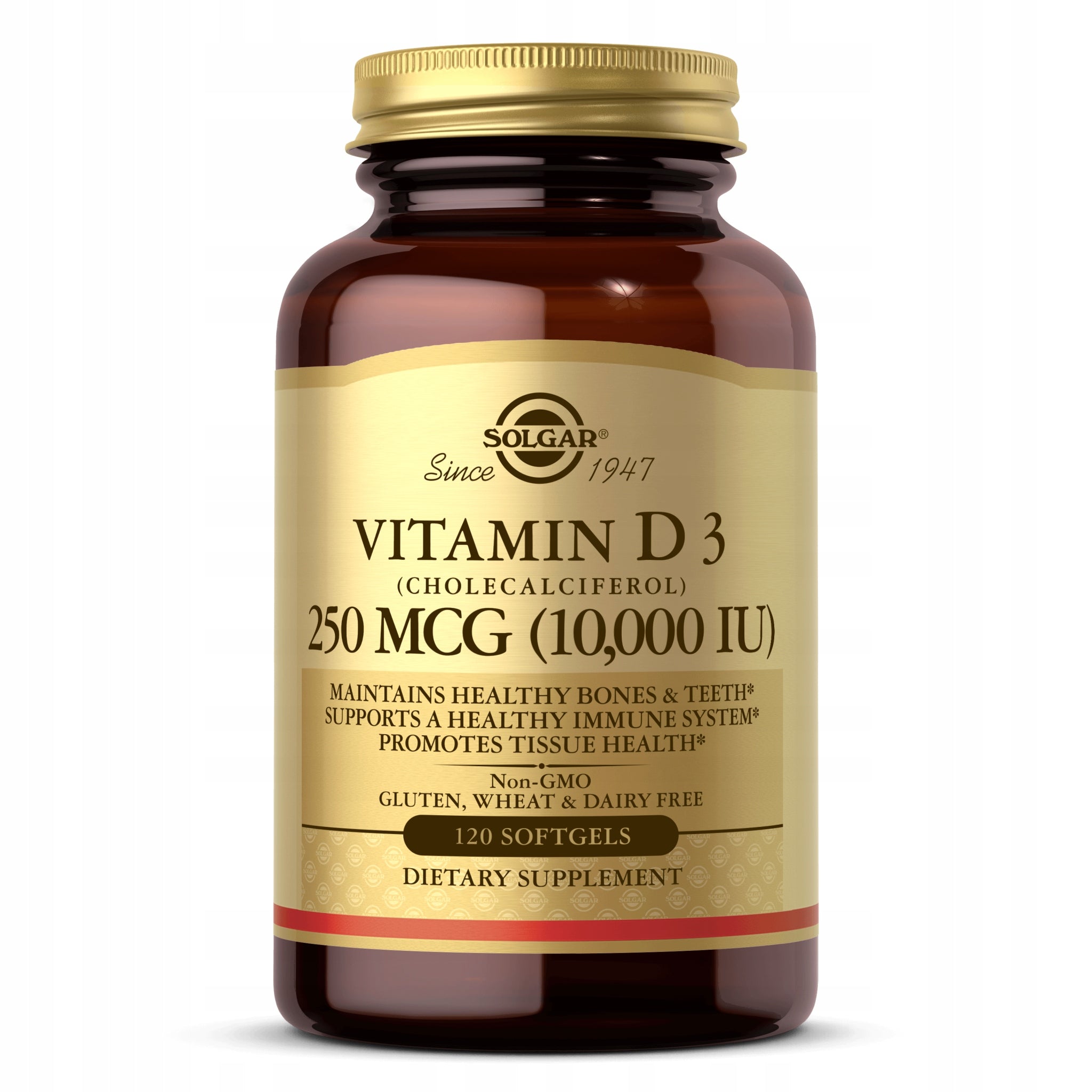 VITAMIN D3 SOLGAR 250mcg 120 CAPSULES IMMUNITY