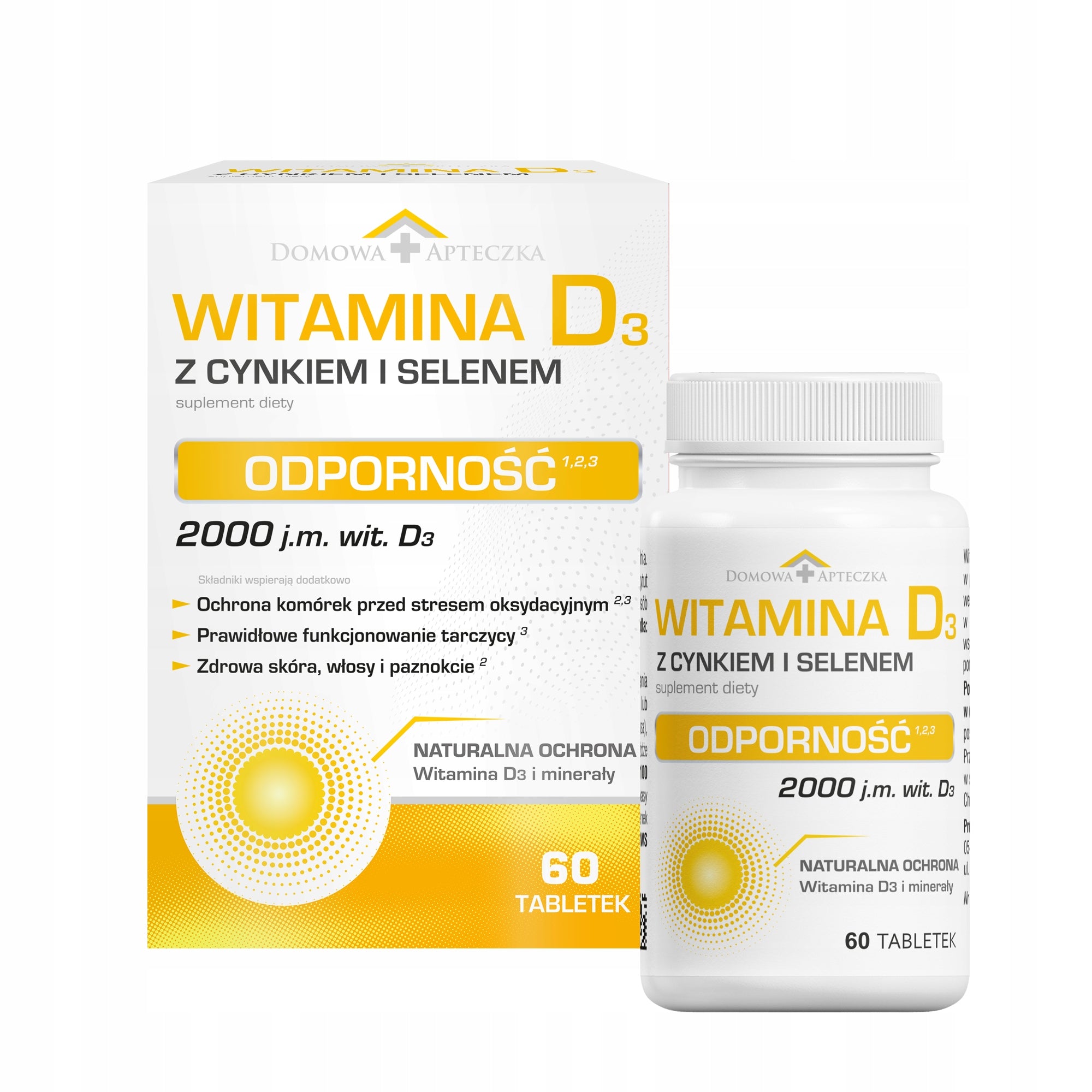 VITAMIN D3 Zinc Selenium 60 Tablets Immunity 2000 IU 1000% RWS Supplement Packaging status original