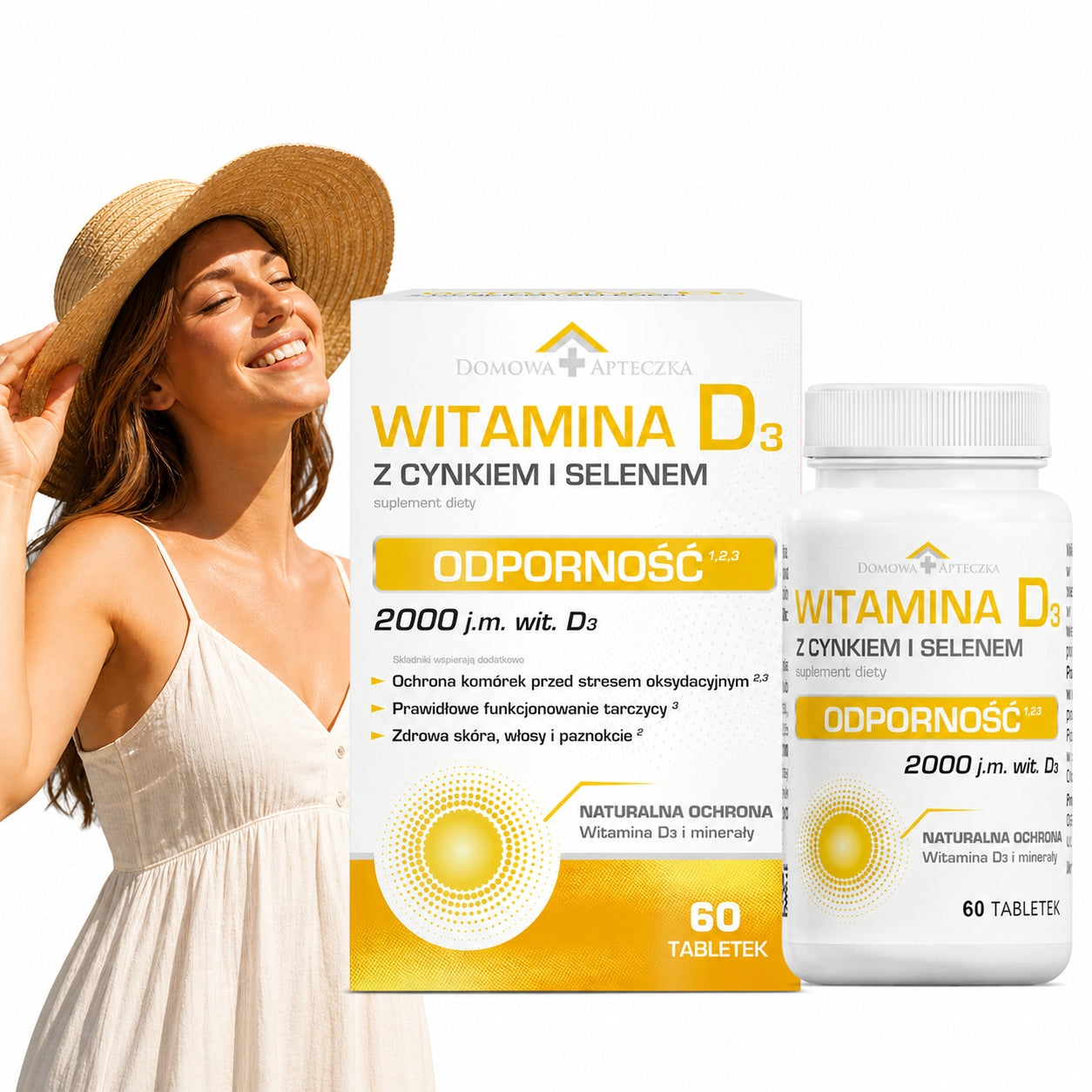 VITAMIN D3 Zinc Selenium 60 Tablets Immunity 2000 IU 1000% RWS Supplement