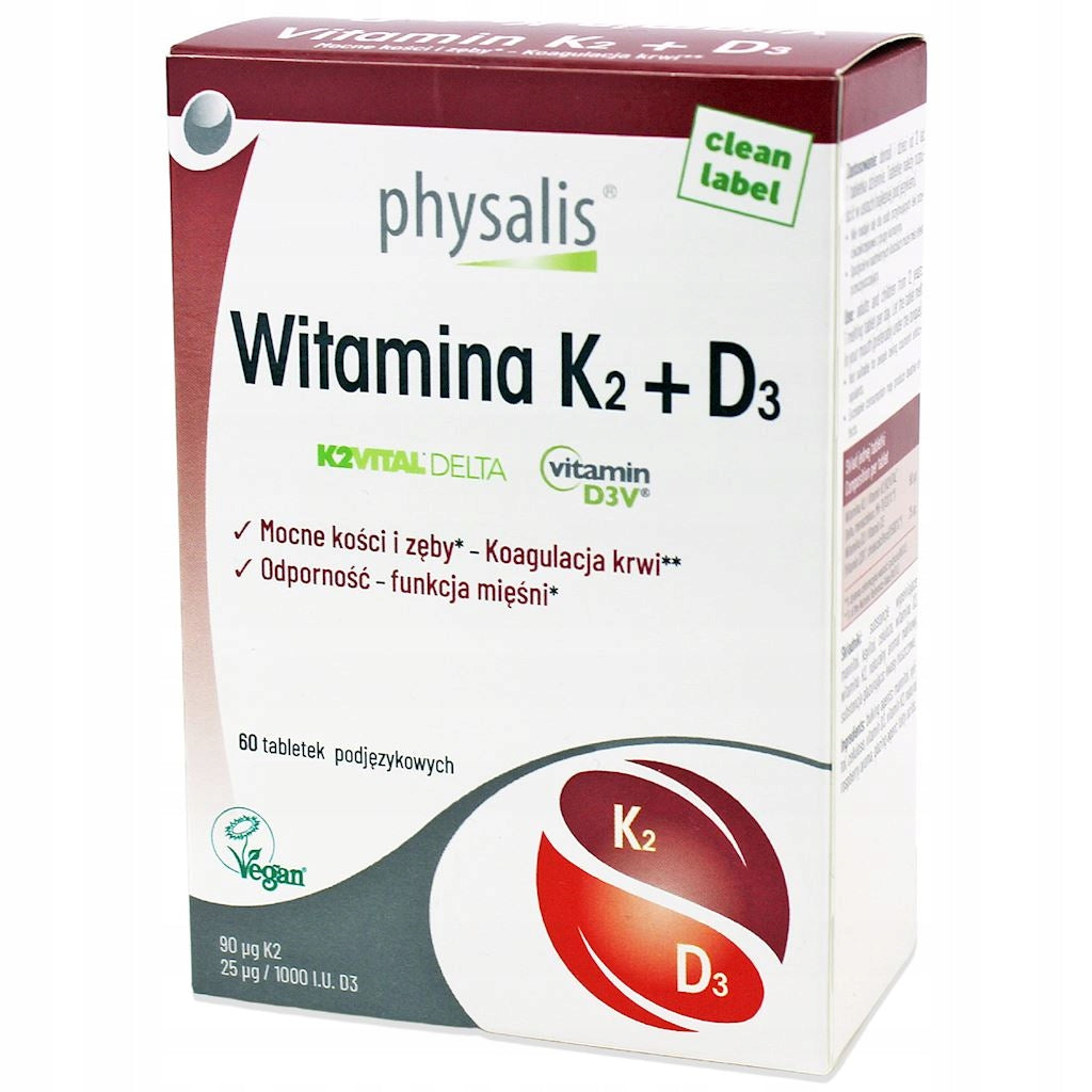 VITAMIN K2 + D3 60 TABLETS - PHYSALIS