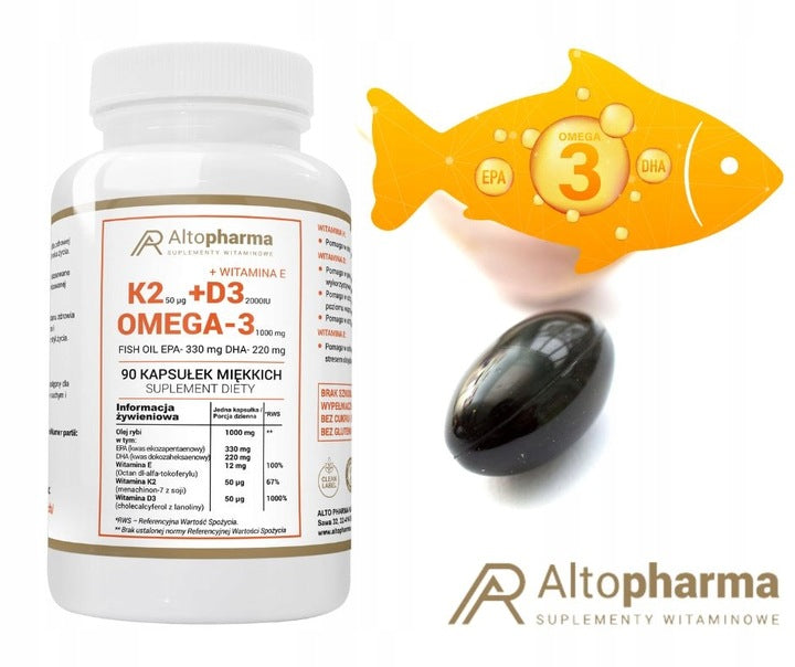 VITAMIN K2 MK-7 + D3 2000IU + OMEGA-3 + VITAMIN E Alto Pharma 90 kaps. Brand Alto Pharma