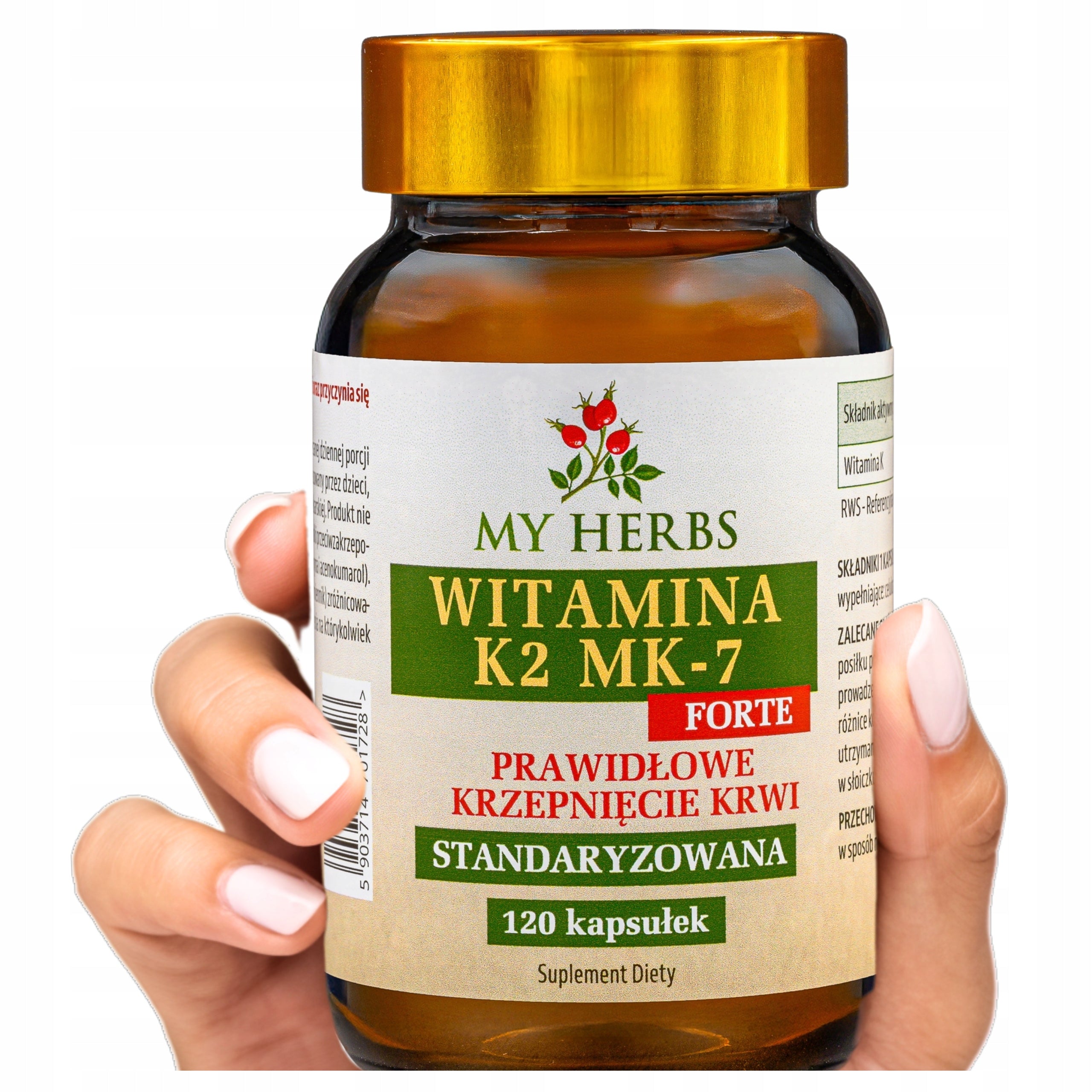 VITAMIN K2 MK-7 FORTE 200mcg NATURAL STANDARDIZED WITH NATTO 120 capsules