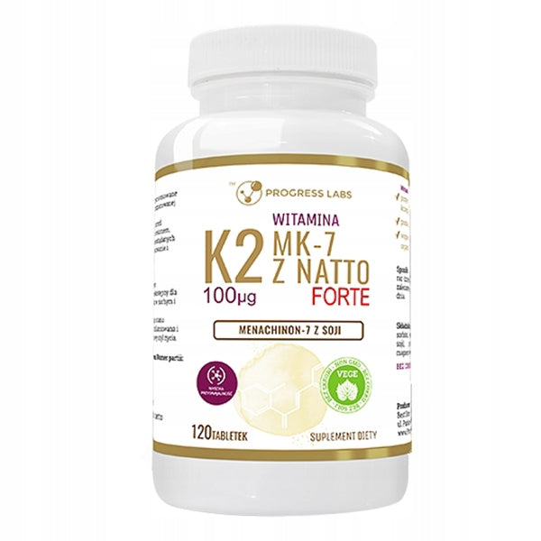 VITAMIN K2 MK-7 WITH NATTO 100mcg FORTE 120 tab Brand Progress Labs