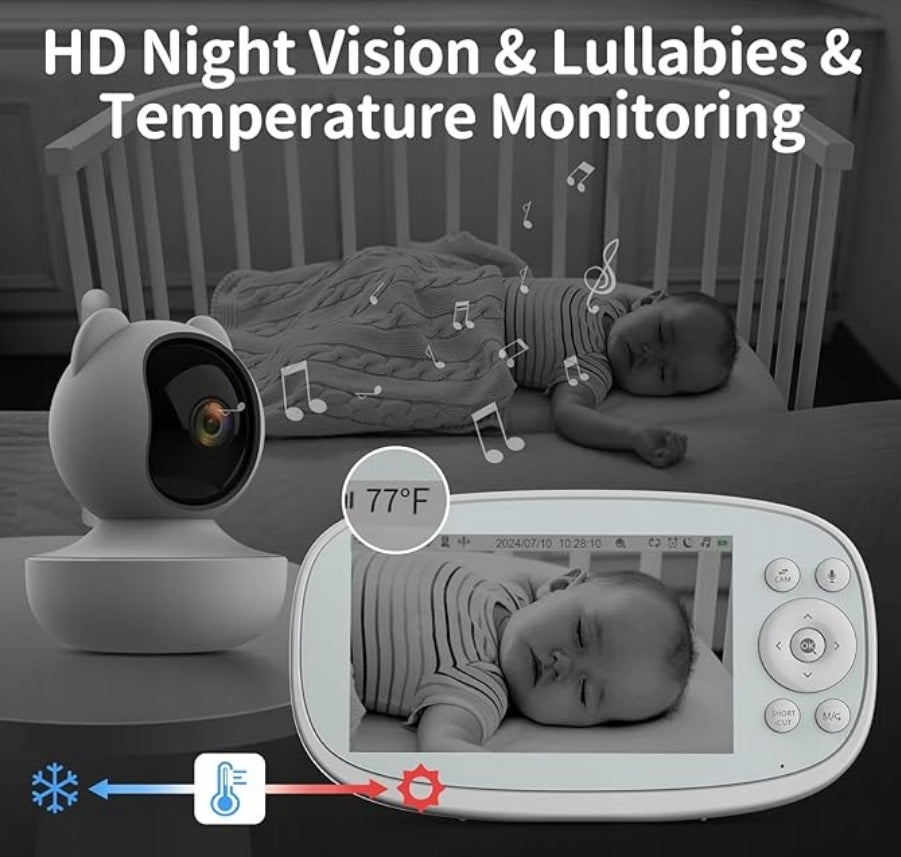 VIZOLINK Baby Monitor Camera 720P HD 55 Inch IPS 5000mAh Battery Brand VIZOLINK