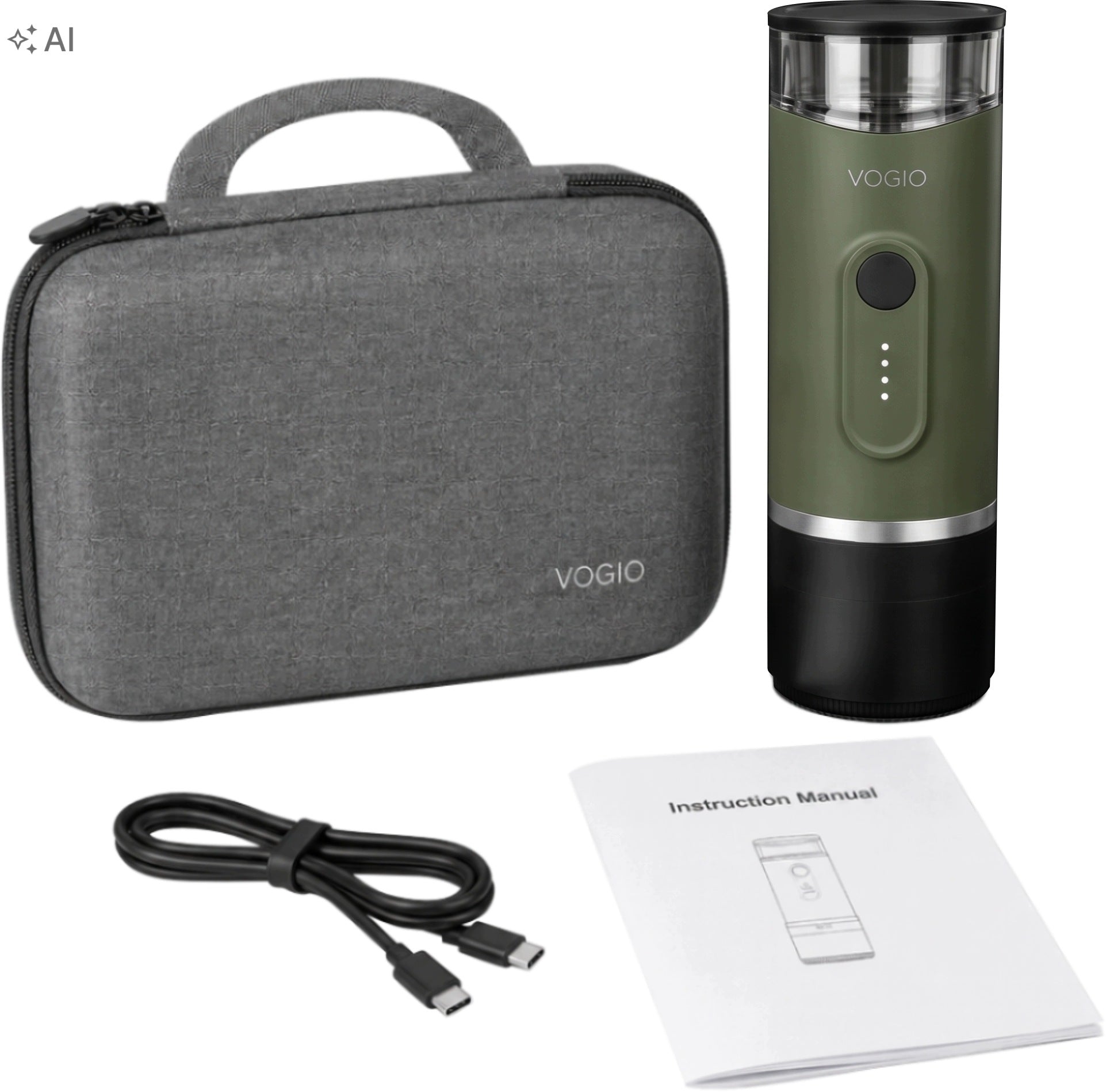 VOGIO ToGo K2 PLUS | Olive | Mobile Coffee Maker 2in1 Brand VOGIO