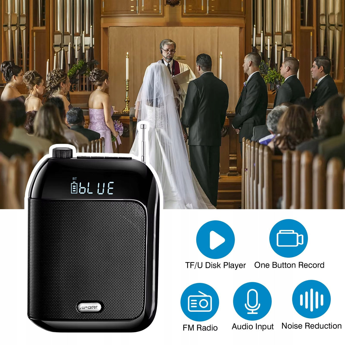 VOICE AMPLIFIER FOR TEACHER GUIDES Bluetooth megaphone wireless Brand Goodking