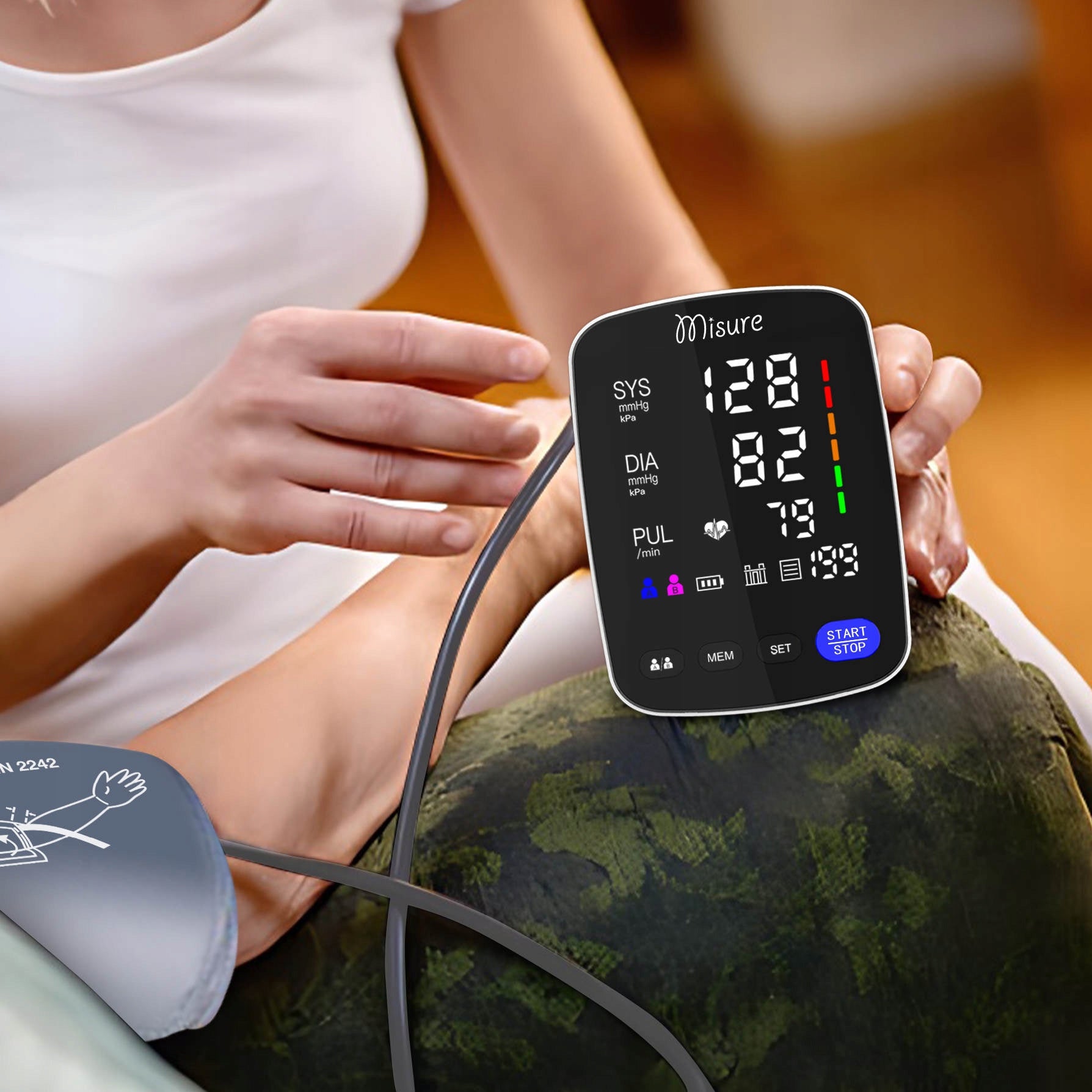 VOICE BLOOD PRESSURE MONITOR ARRHYTHMIA USB-C LCD MEDICAL LARGE DISPLAY Manufacturer code Nowoczesny ciśnieniomierz naramienny