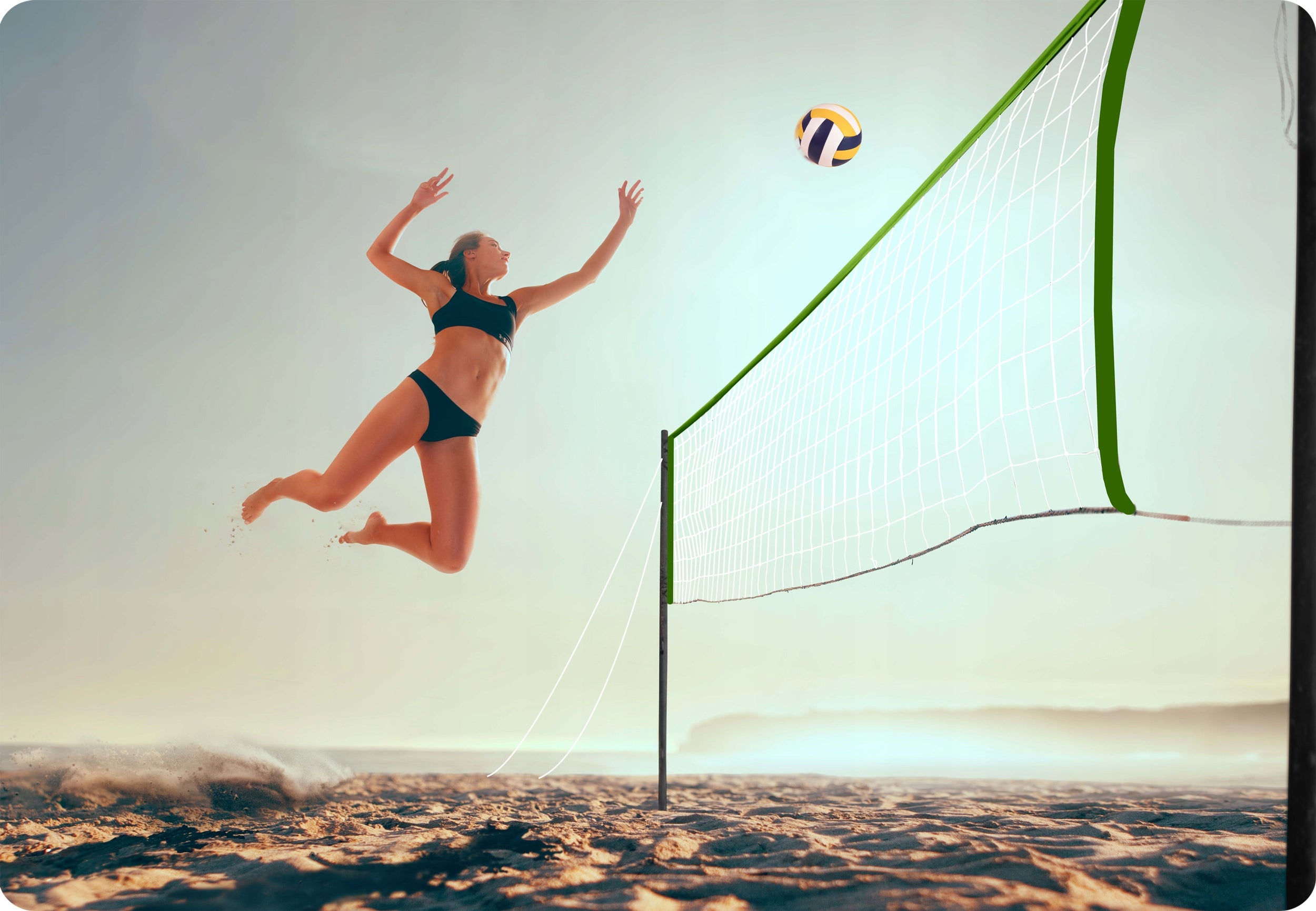 VOLLEYBALL SET POSTS FRAME MESH BALL BADMINTON 570 cm Packaging status original