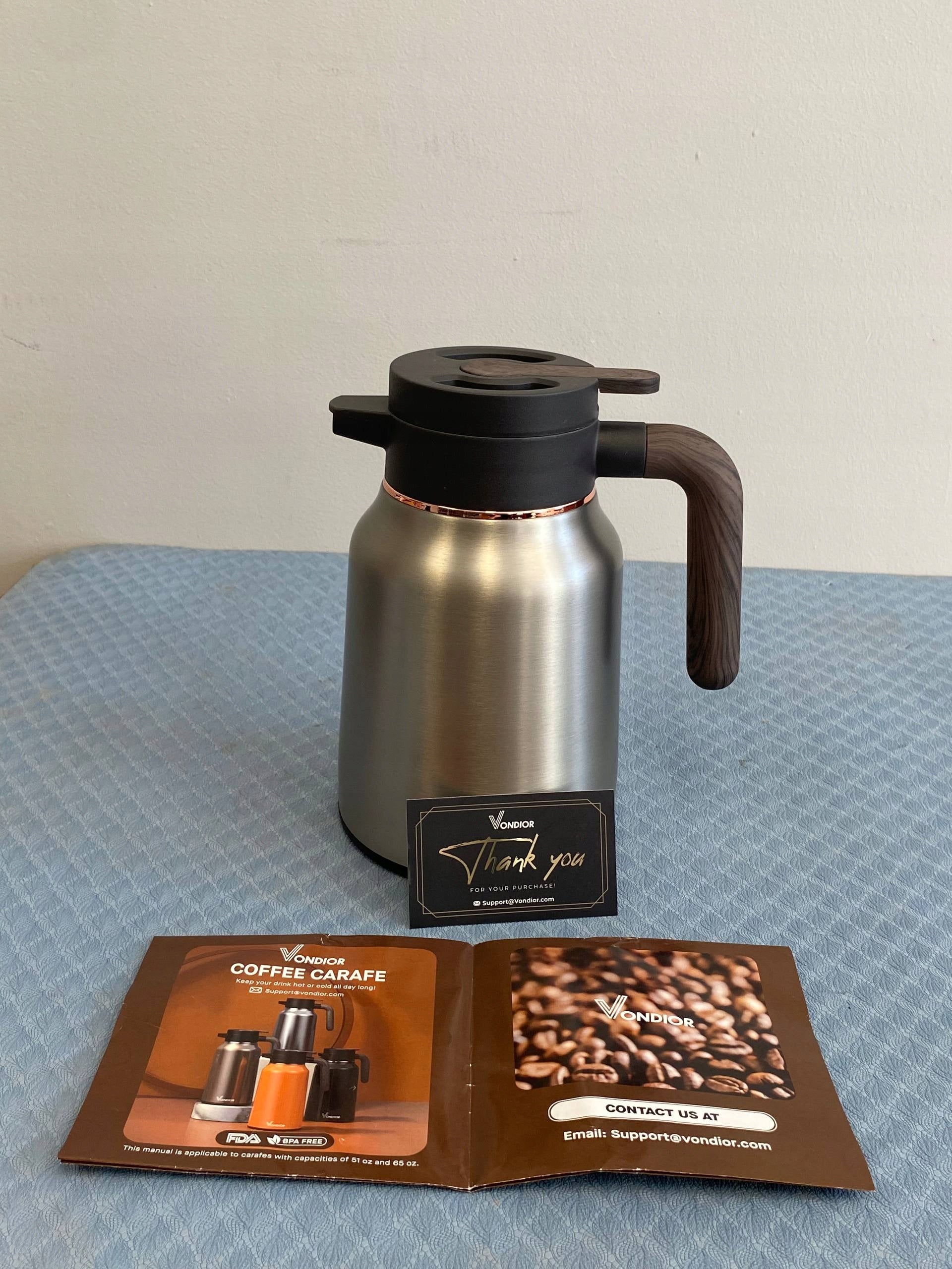 VONDIOR Thermos Steel 304 Insulated Coffee Jug Hot Cold Drinks Manufacturer code M5V