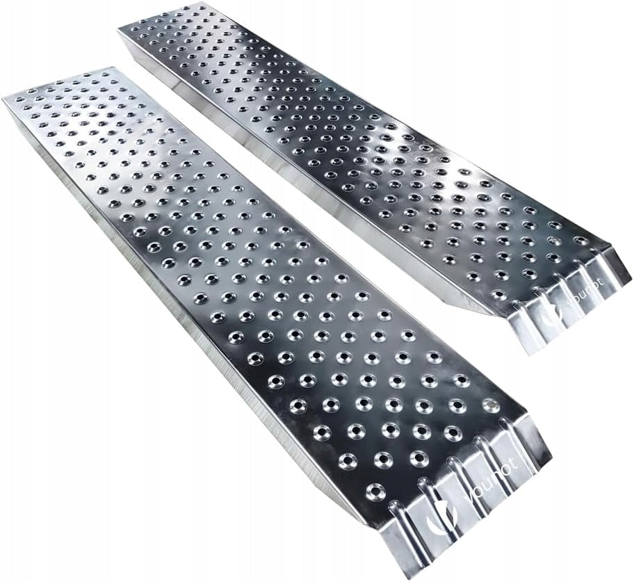 VOUNOT2 x overrun ramp, 400 kg, galvanized steel 135 × 23 × 5 cm silver