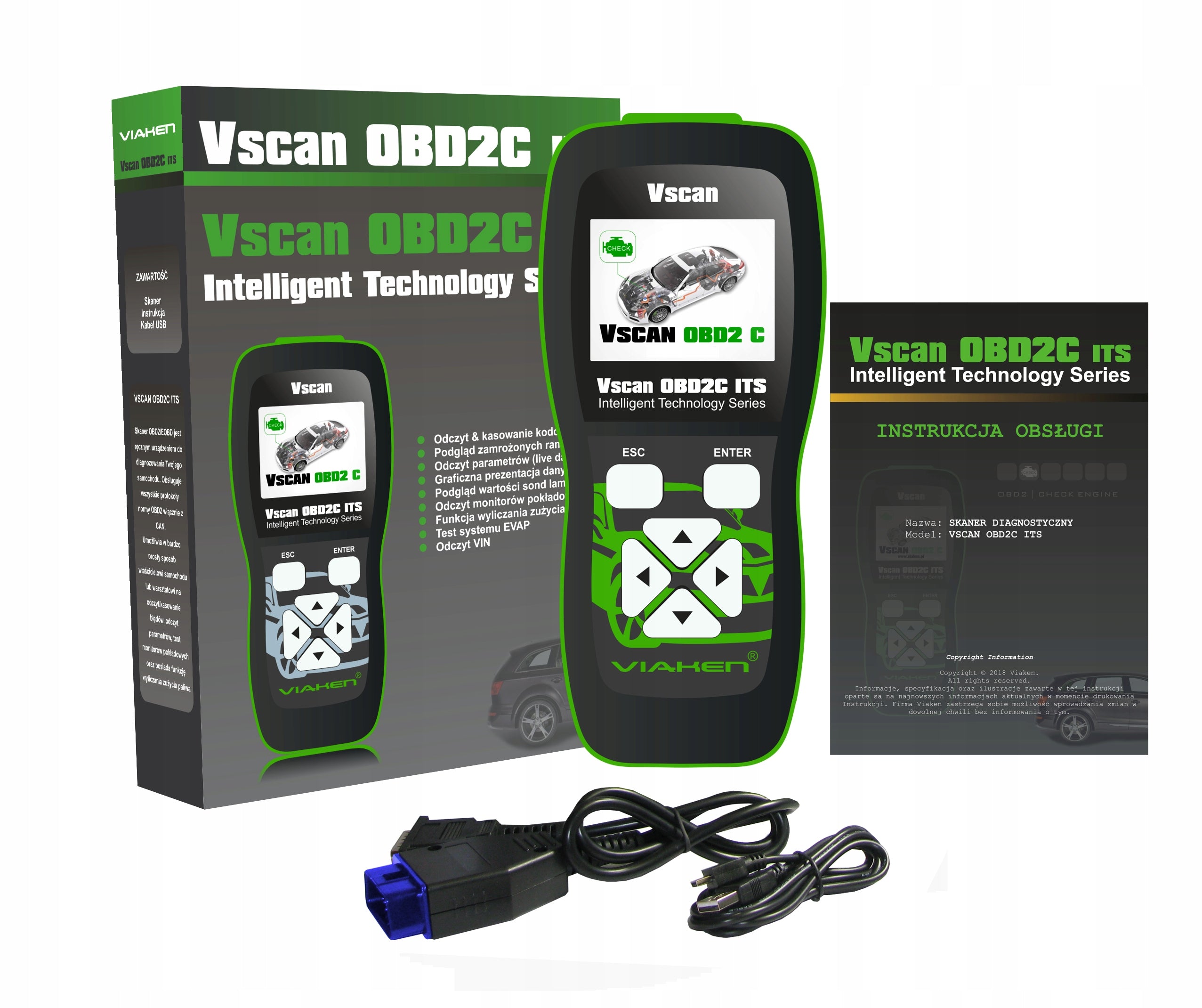 VSCAN OBD2C ITS CAN UDS Polish