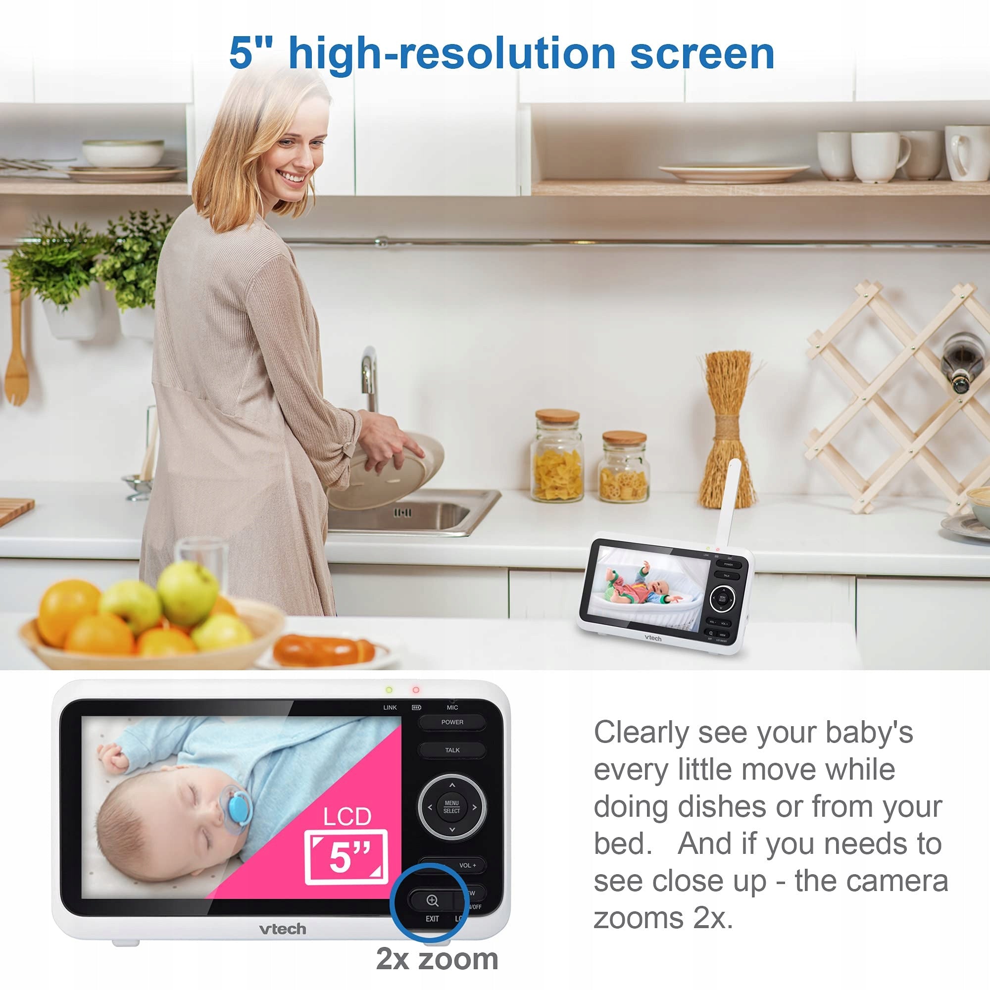 VTECH Babymonitor VM350 LCD Camera Screen Sound Night Lullaby Mode Packaging status original