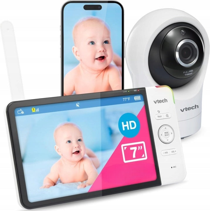 VTech RM7764HD Baby Monitor WiFi 1080p Screen 7 inches 360°