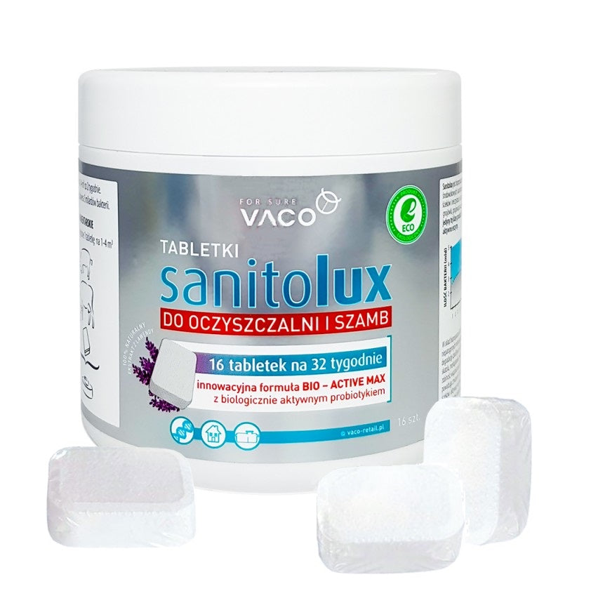 Vaco Sanitolux Tablets for treatment plants and septic tanks 320 g (16 pieces) EAN (GTIN) 5901821959193