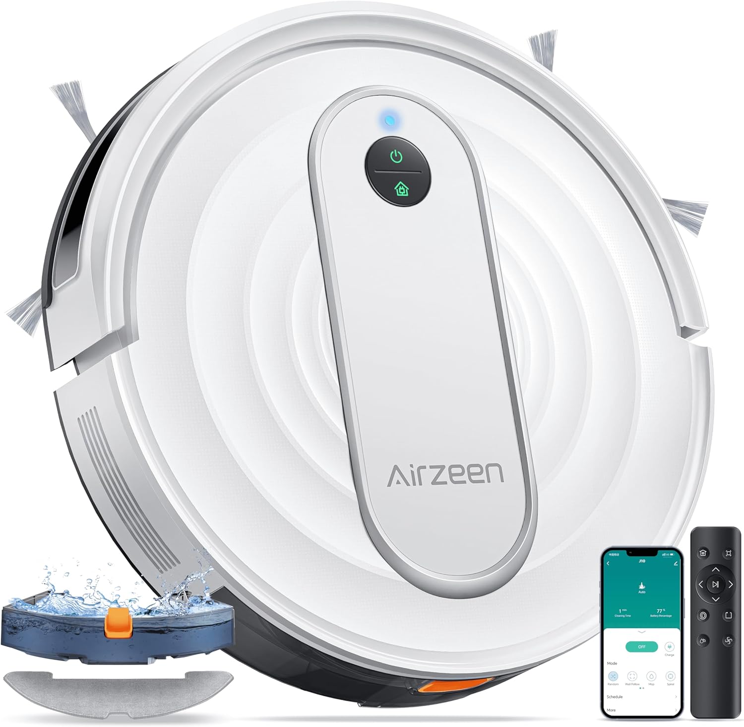 Vacuum Cleaner Robot Cleaning Airzeen J10 Mopping Vacuum Cleaner with WiFi Mop