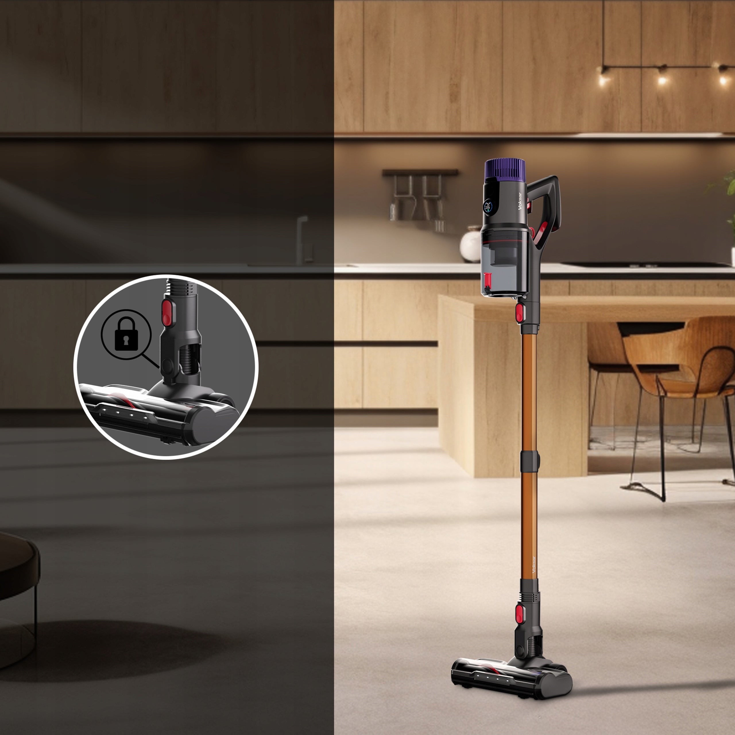 Vacuum Cleaner Wireless Vertical Handheld VOKSAR V11 5in1 LED 600W POWERFUL HEPA Brand VOKSAR