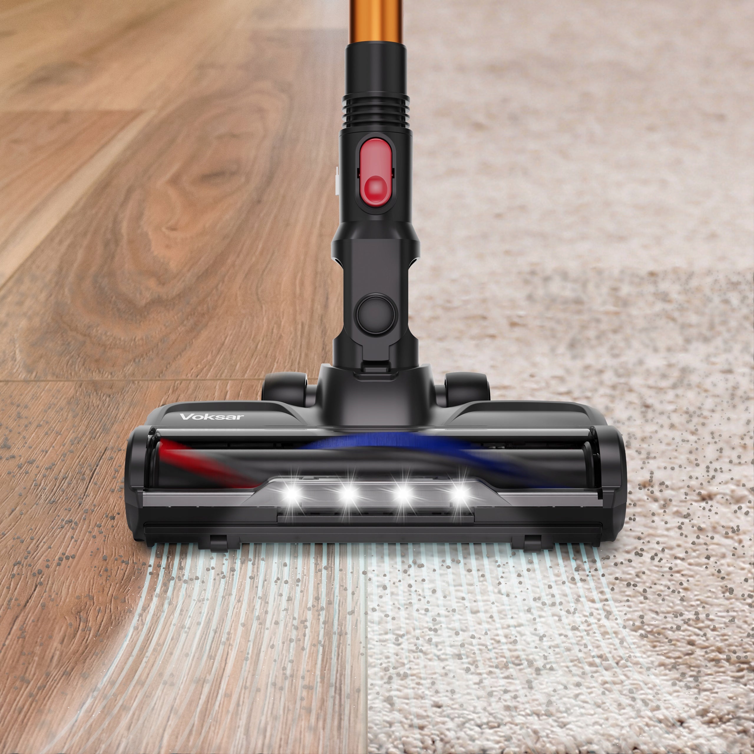 Vacuum Cleaner Wireless Vertical Handheld VOKSAR V11 5in1 LED 600W POWERFUL HEPA Dominant color gold