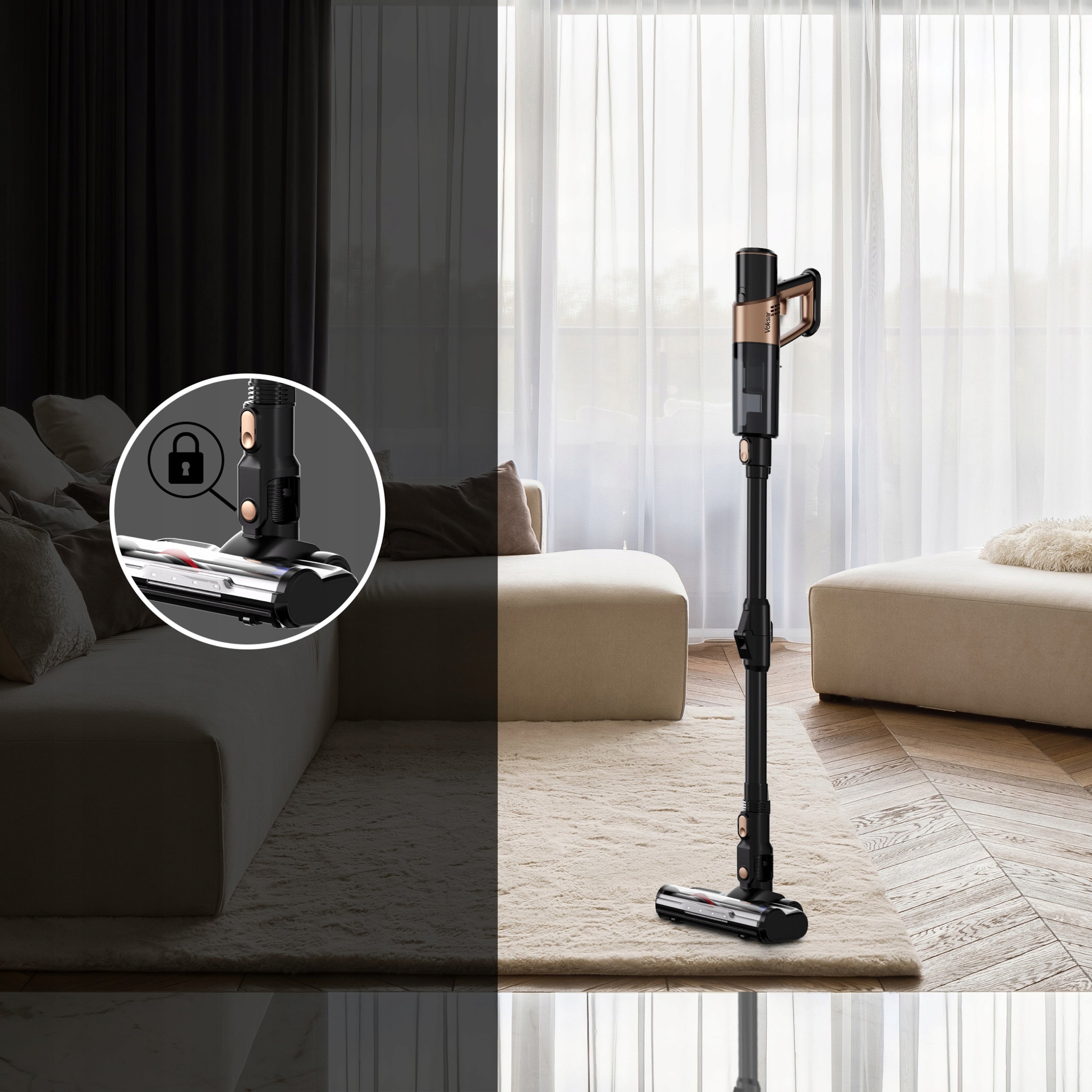Vacuum Cleaner Wireless Vertical Mopping Washing VOKSAR S11 PRO MOP 5in1 LED Power supply rechargeable battery