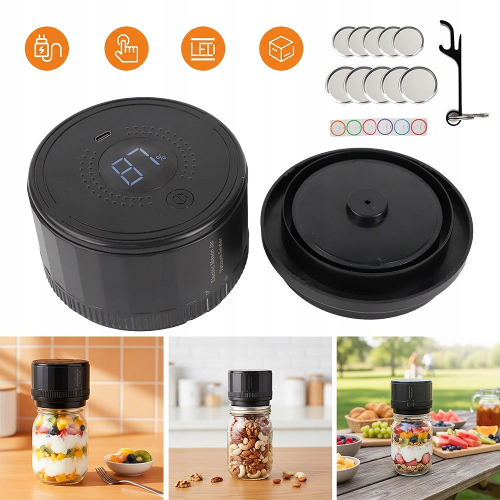 Vacuum Mason Electric Jar Closer With Power Strong Suction Gift Packaging status original
