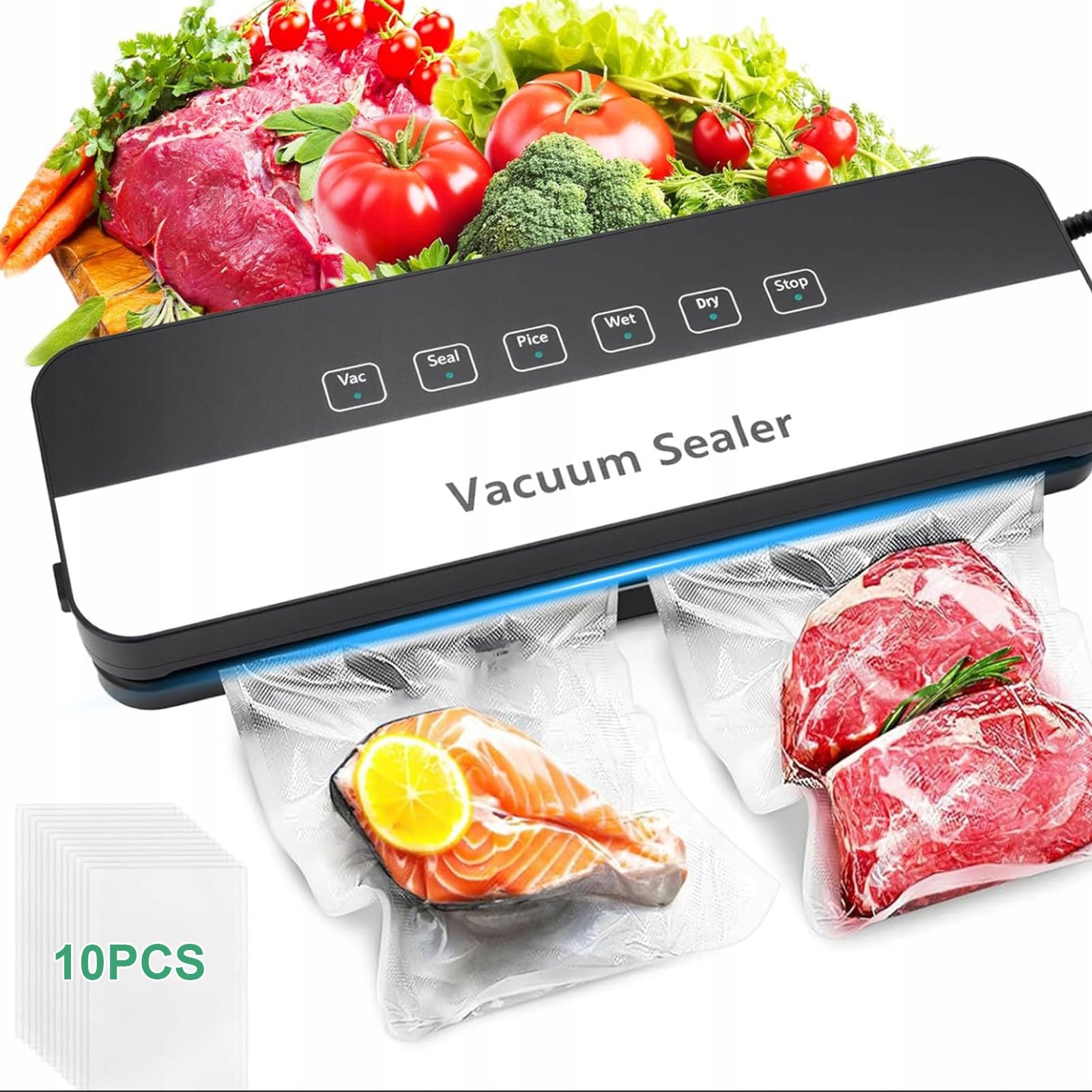 Vacuum Sealer Smart Touch Screen 6 Modes Dry Wet Rice Seal for Food Storage Model SCFDEGB