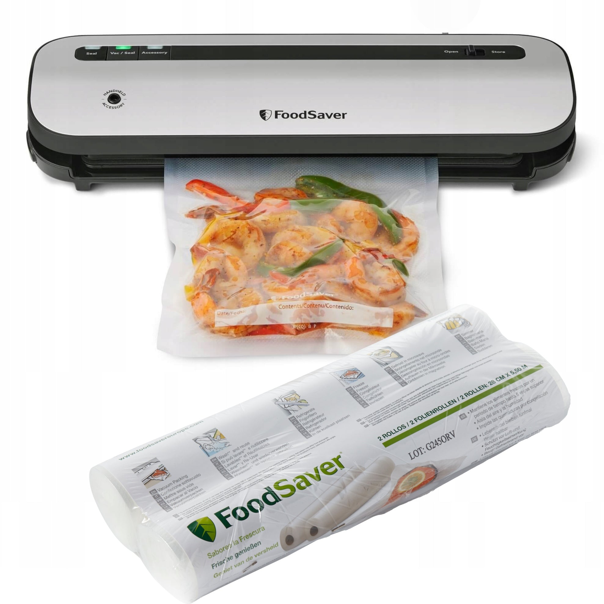 Vacuum Welding Machine Food Packaging Machine FoodSaver VS1290X + 3x Foil