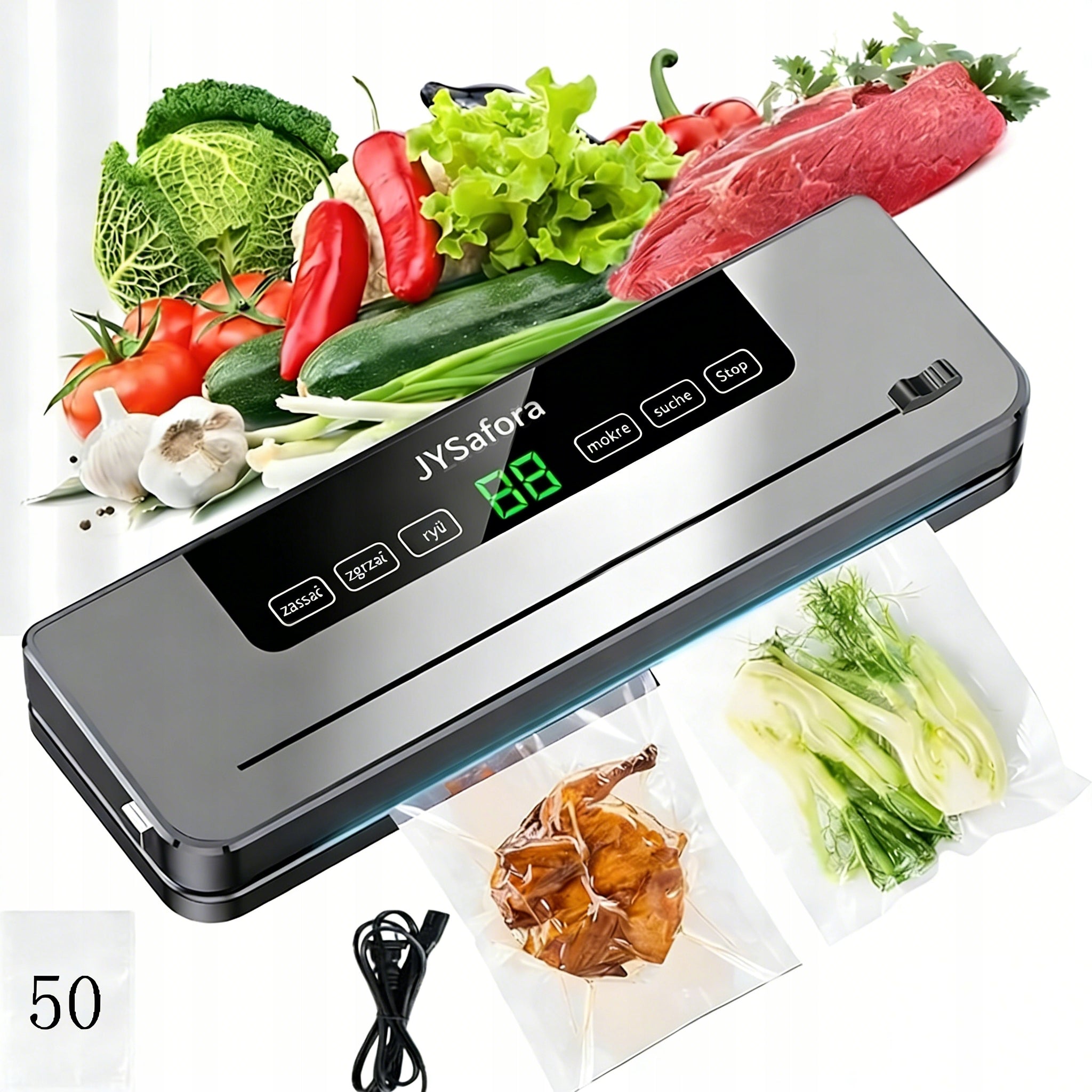 Vacuum Welding Machine Food Packing Machine FOIL WELDING MACHINE + 30 BAGS Manufacturer code JYSafora
