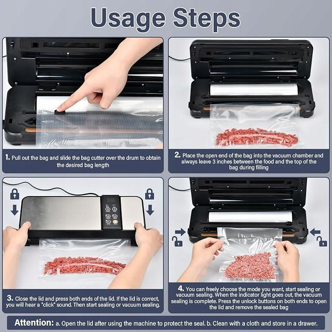 Vacuum Welding Machine for Food 80kPa Packing Machine Timer Knife Dry Wet Manufacturer code Pakowarka Próżniowa 80kPa 8w1 z Nożykiem
