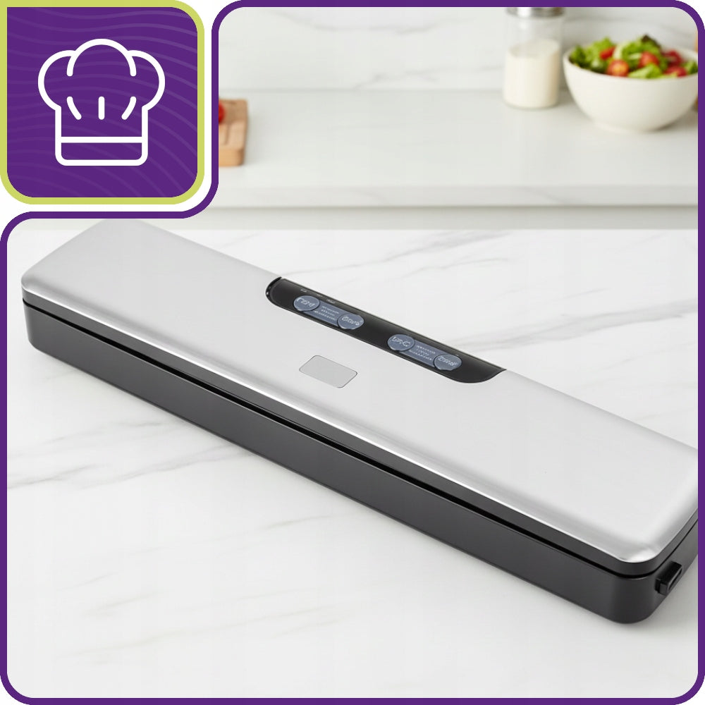 Vacuum Welding Machine for Food Packing Machine 125W Modes Strong Foil Manufacturer code ZGRZEWARKA PRÓŻNIOWA SREBRNO CZARNA