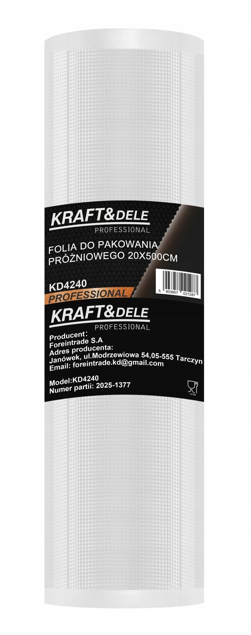 Vacuum packaging film deep pressed 20x500 cm KD4240 KRAFT&DELE Brand no brand