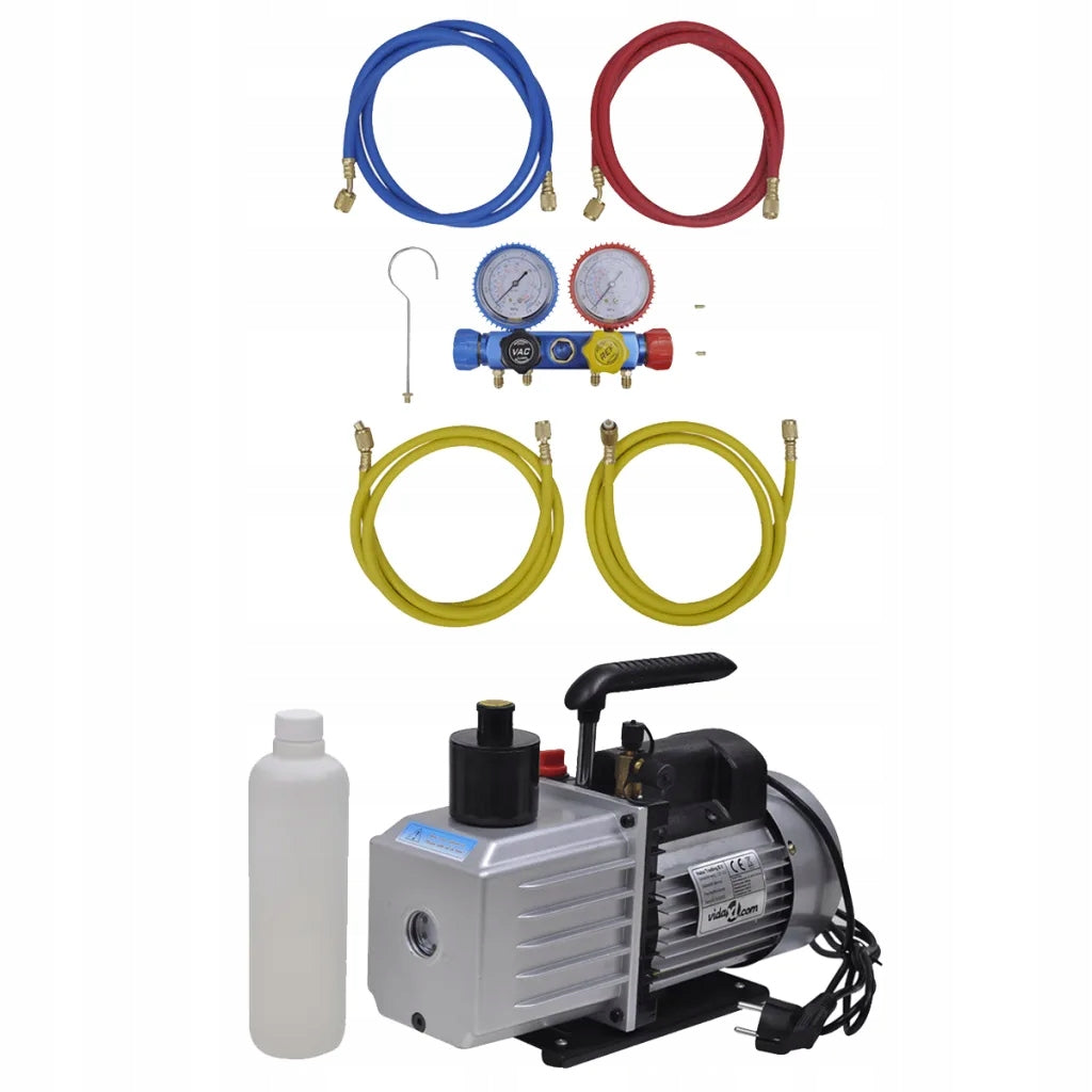 Vacuum pump for air conditioning with meter set