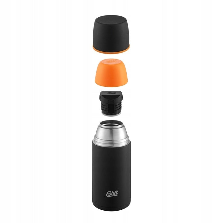Vacuum thermos ESBIT 0,75L 2 STOPPERS + 2 CUPS Color black