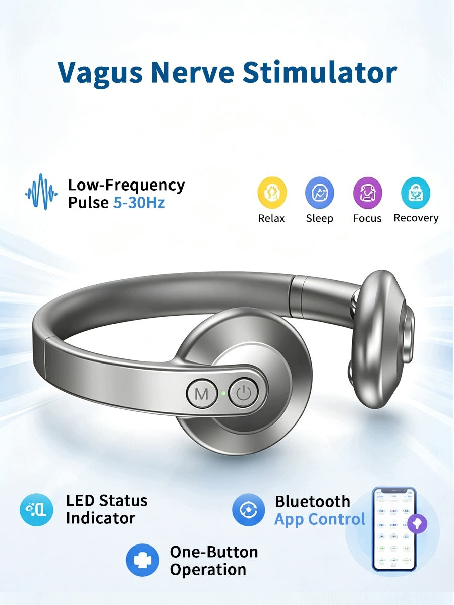 Vagus Nerve Stimulator Neck Massager, Low Pulse Cervical Massage 4 Modes Packaging status original