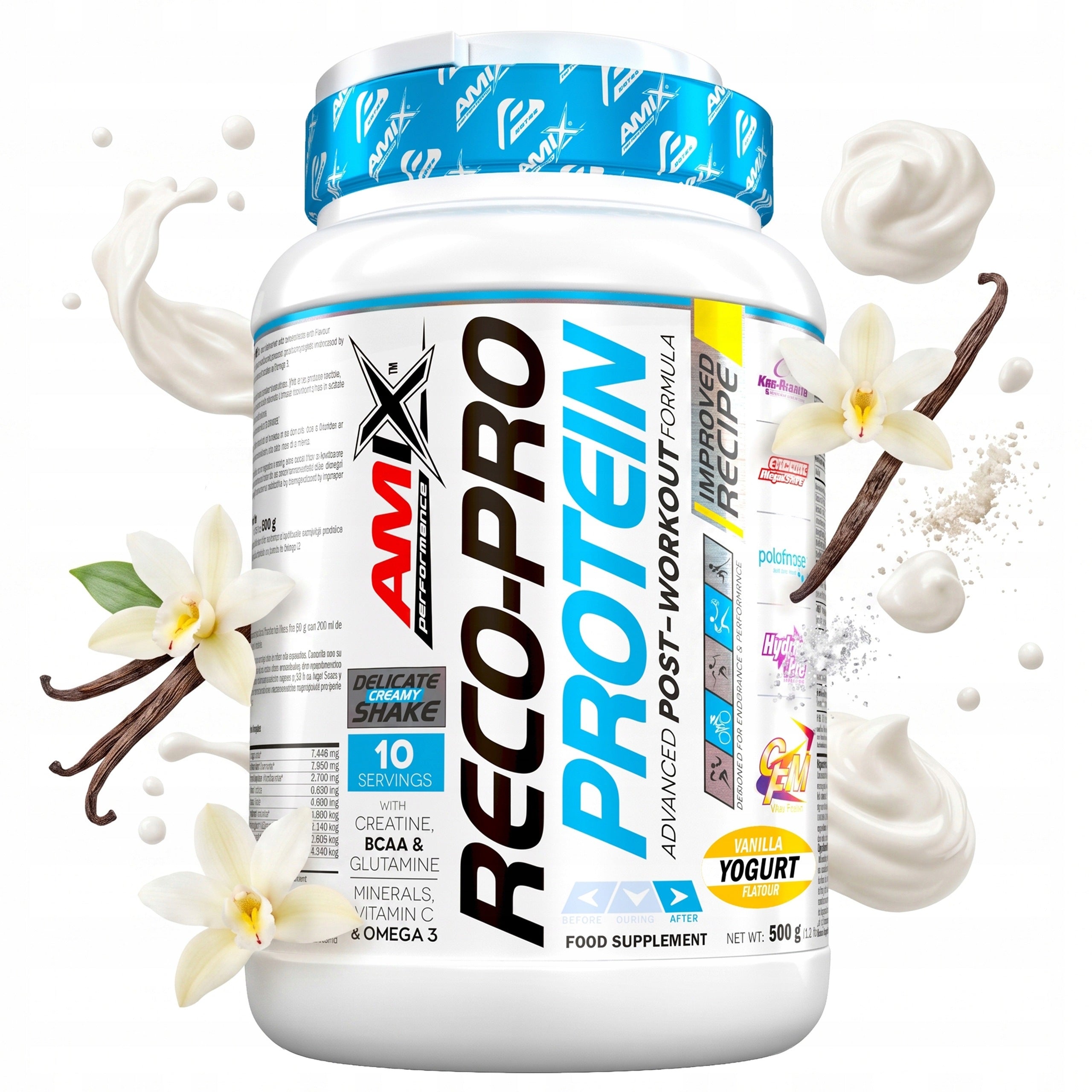 Vanilla regeneration creatine BCAA glutamine 20 ingredients
