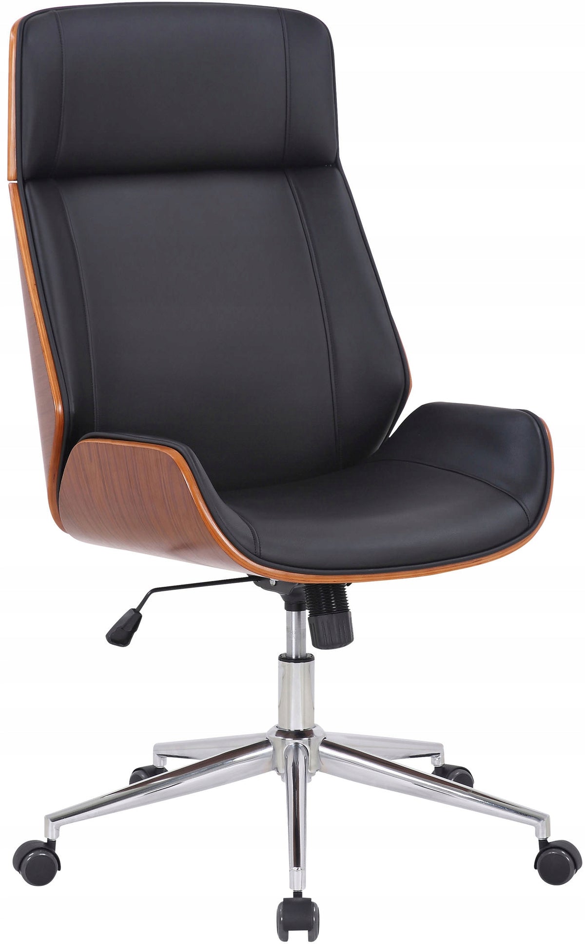 Varel Faux Leather Office Chair, Walnut/Black