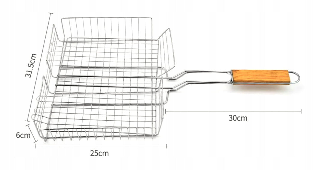 Vegetable Basket Meat Fish Dish Grate For Grill Oven Ineox MT-06 Material steel