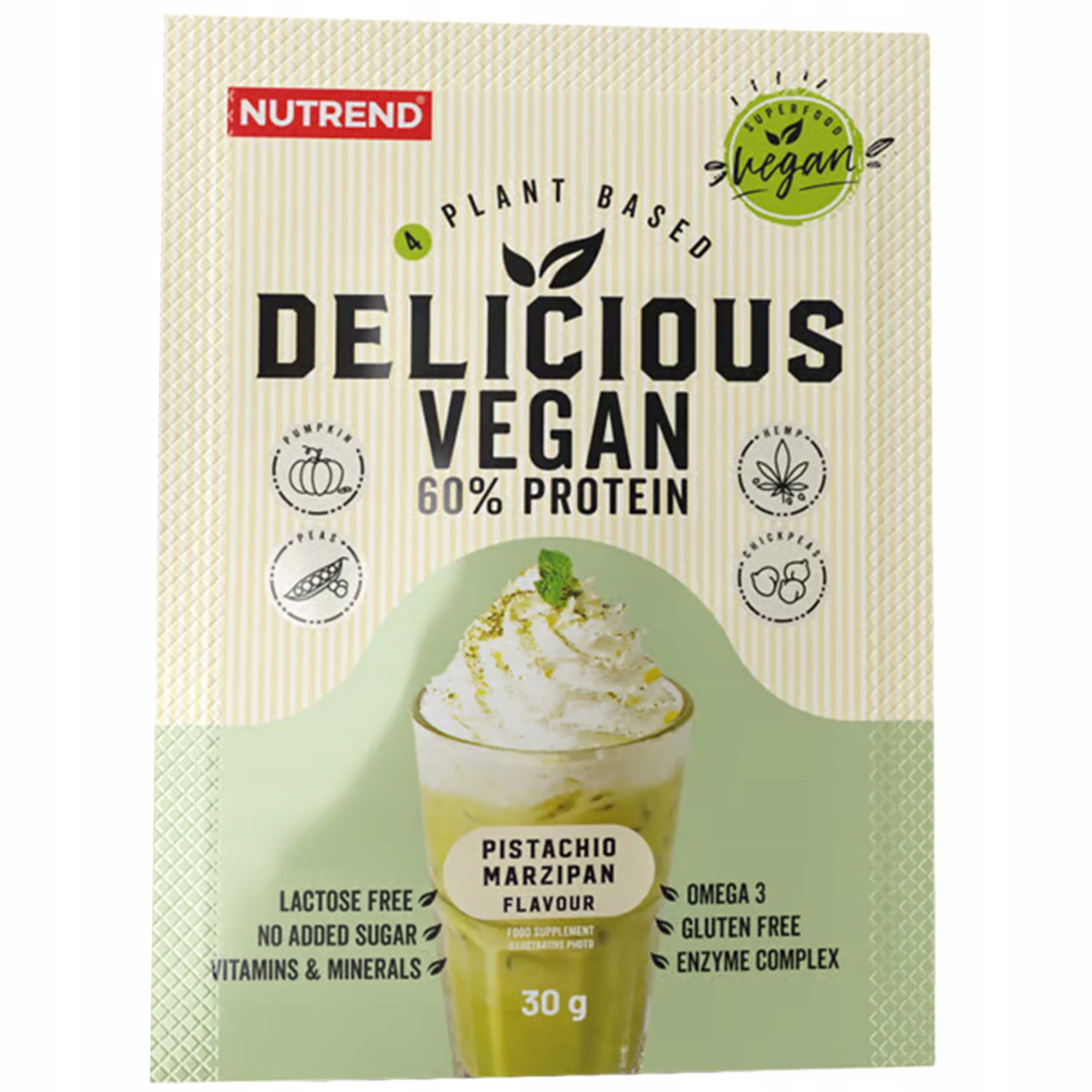 Vegetable Protein Vegan NUTREND 30g Sample Pistachio Vegan Protein