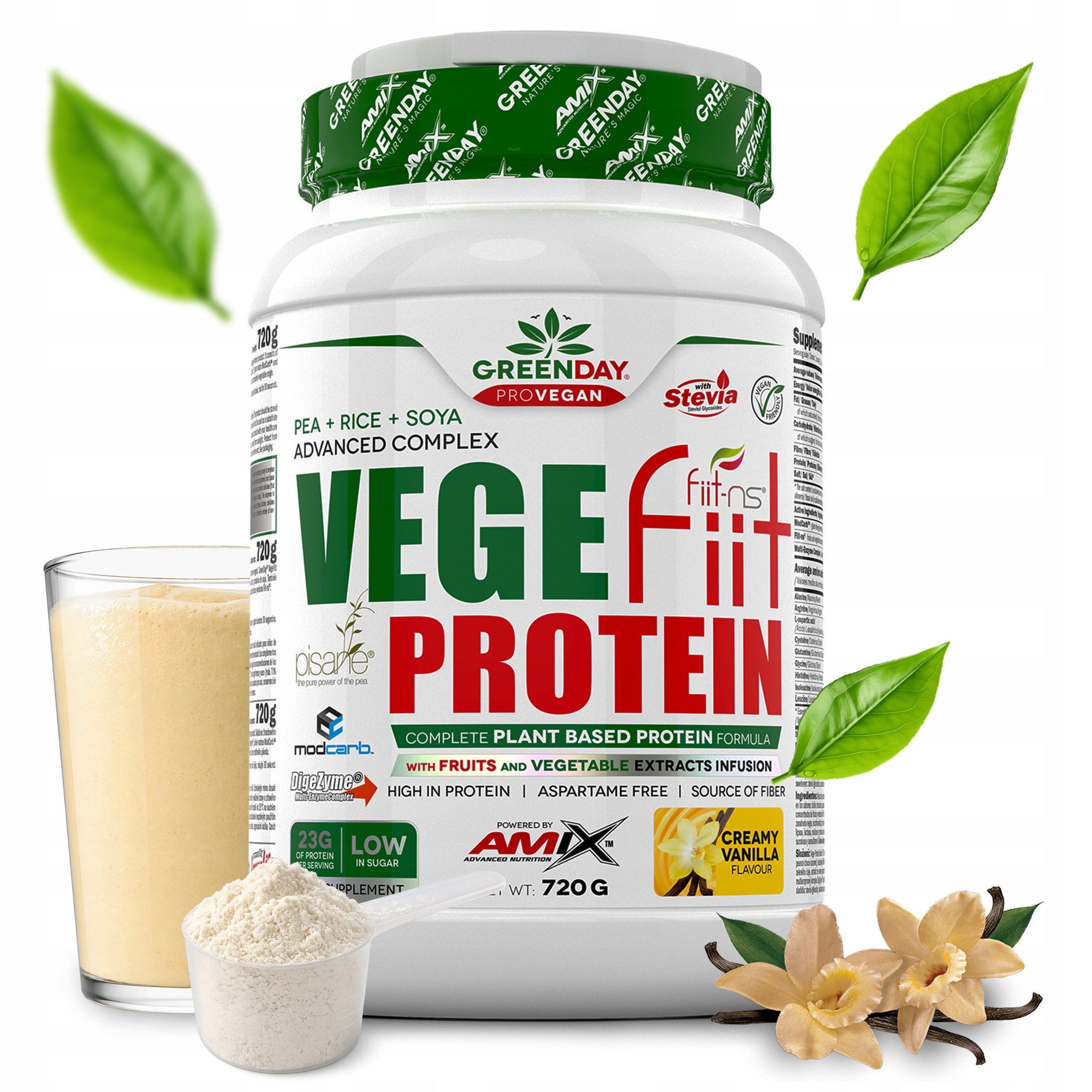 Vegetable protein vegan vanilla vegan protein pea rice soy