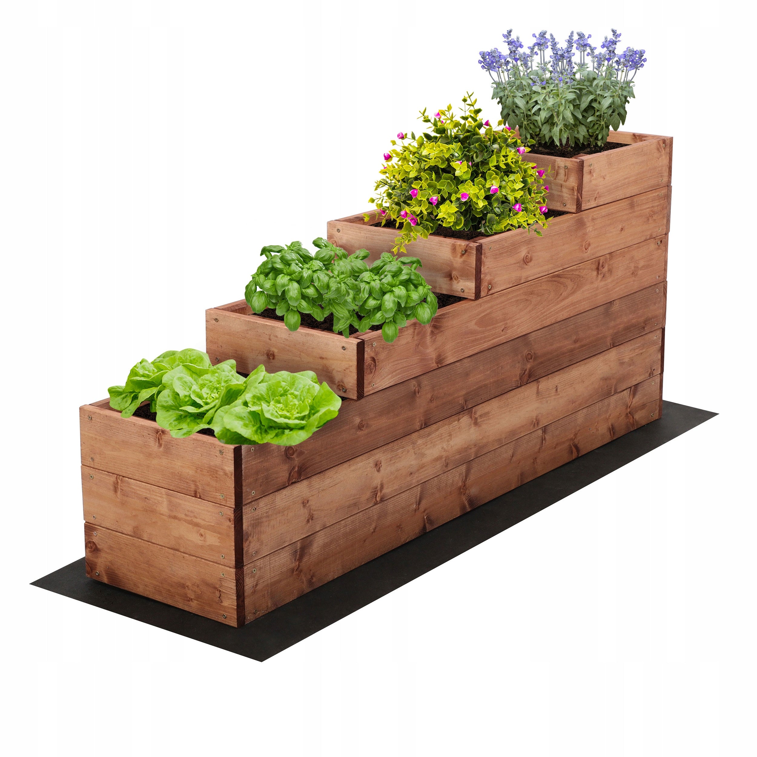 Vegetable wooden box planter cascade bed impregnation 54x30x120 Packaging status original