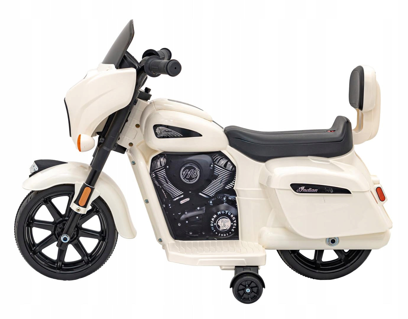 Vehicle Chopper INDIAN White motorcycle for child Ramiz Maximum speed 3 km/h