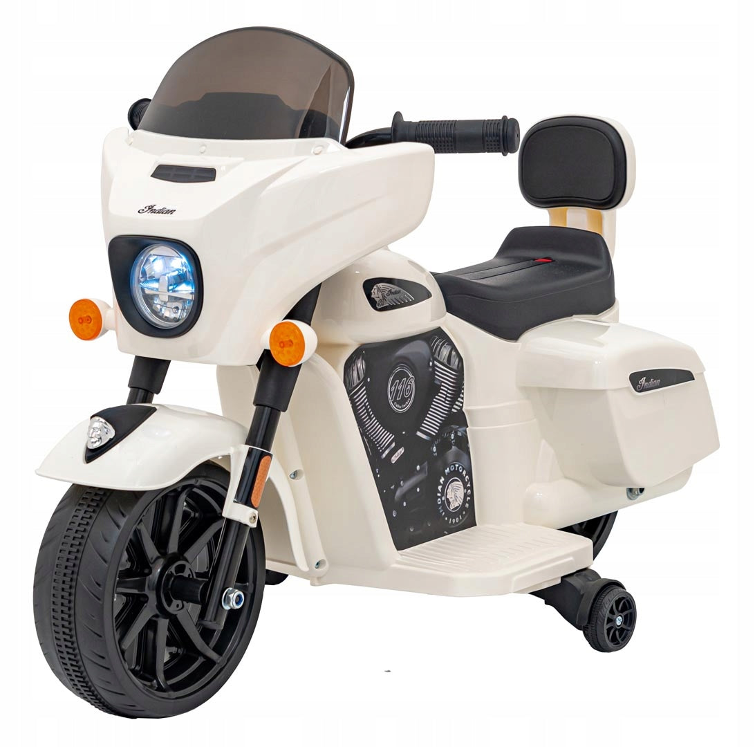 Vehicle Chopper INDIAN White motorcycle for child Ramiz