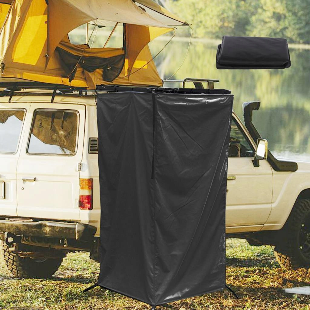 Vehicle Side Shower Tent Bathroom Overland Portable Toilet Stall Black