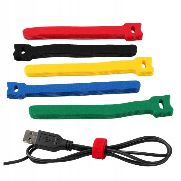 Velcro Cable Ties Set of 50 Pieces 110x10mm Multicolor Clamp