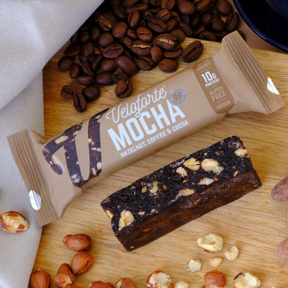 Veloforte Mocha 55 g protein bar with coffee, hazelnuts and cocoa Packaging status original