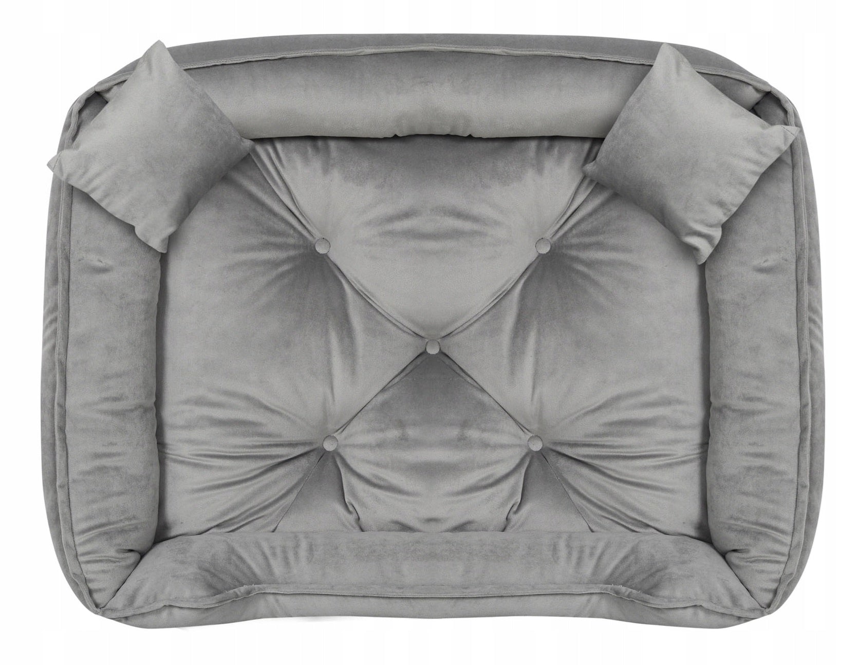 Velour Bed for Cat Dog Bedding Couch Playpen 100x75 cm Grey Model Legowisko WELUROWE Royal Dog
